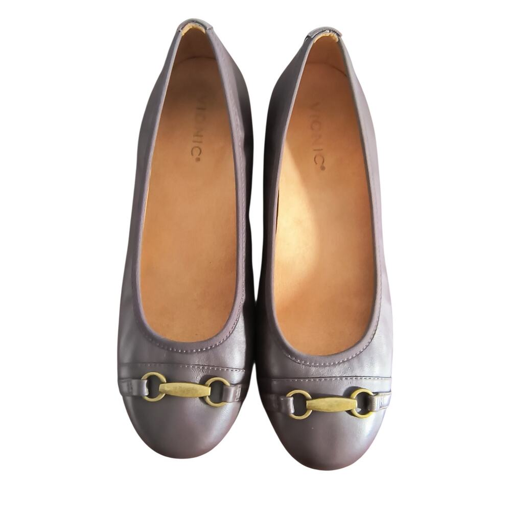 Vionic Delanie Brown Leather Horsebit Slip-On Orthopedic Comfort Flats Size 9